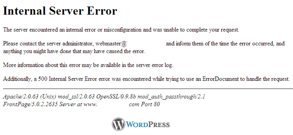 How To Fix 500 Internal Server Error in WordPress Websites